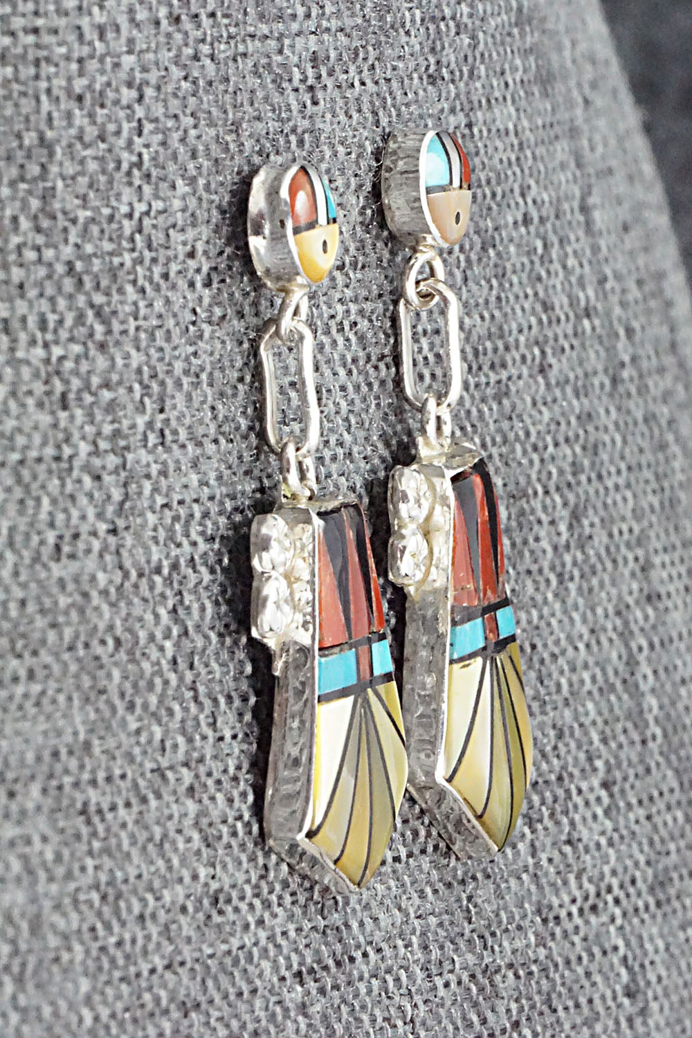 Multi Stone Inlay & Sterling Silver Earrings - Ola Eriacho