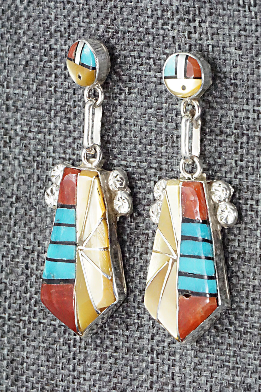 Multi Stone Inlay & Sterling Silver Earrings - Ola Eriacho