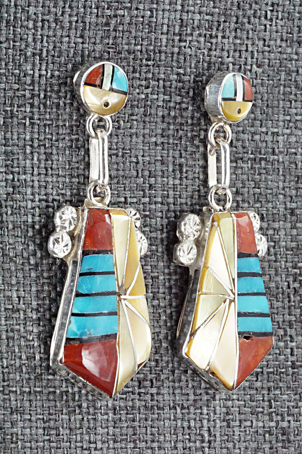 Multi Stone Inlay & Sterling Silver Earrings - Ola Eriacho