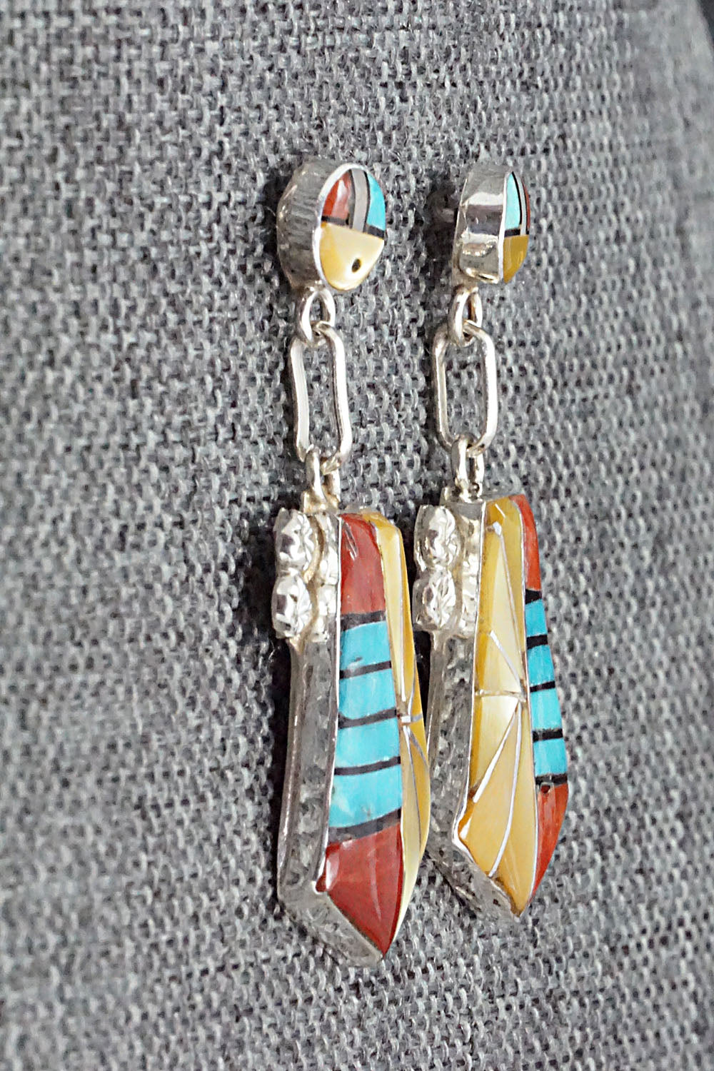 Multi Stone Inlay & Sterling Silver Earrings - Ola Eriacho
