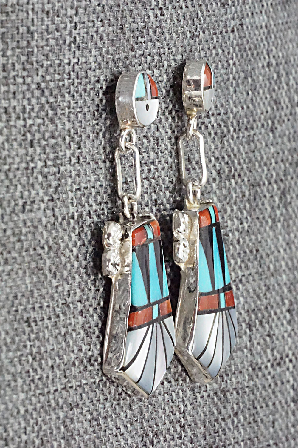 Multi Stone Inlay & Sterling Silver Earrings - Ola Eriacho