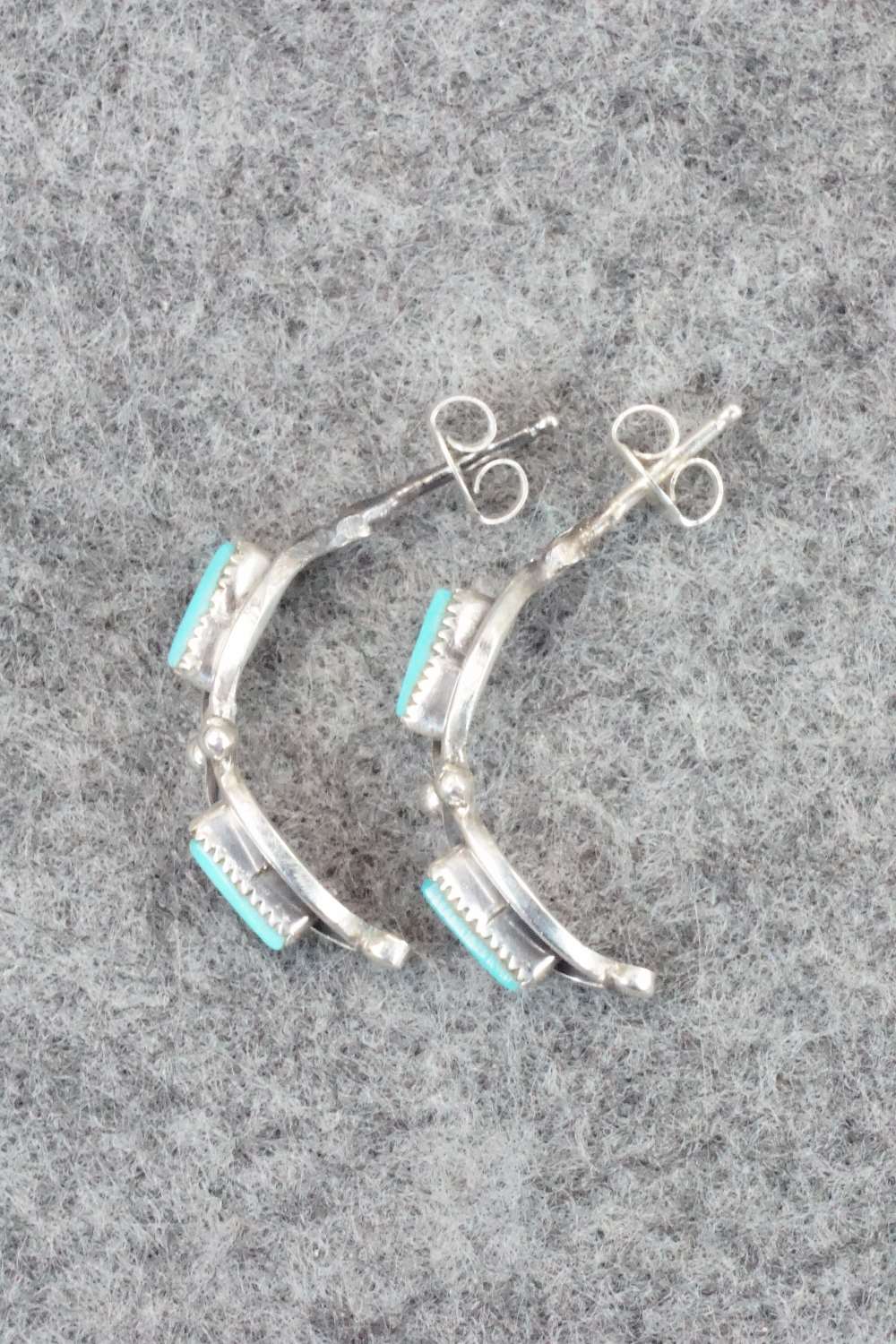 Turquoise & Sterling Silver Earrings - Fernando Othole