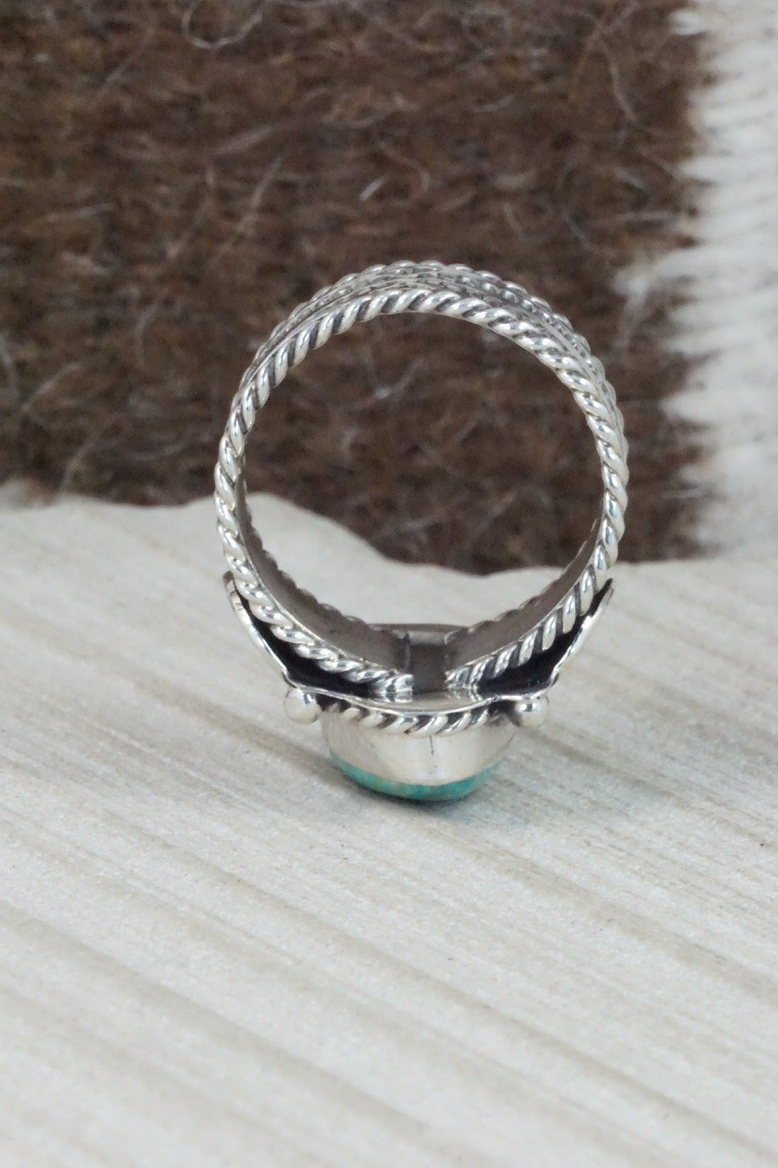 Turquoise & Sterling Silver Ring - Garrett Hale - Size 11