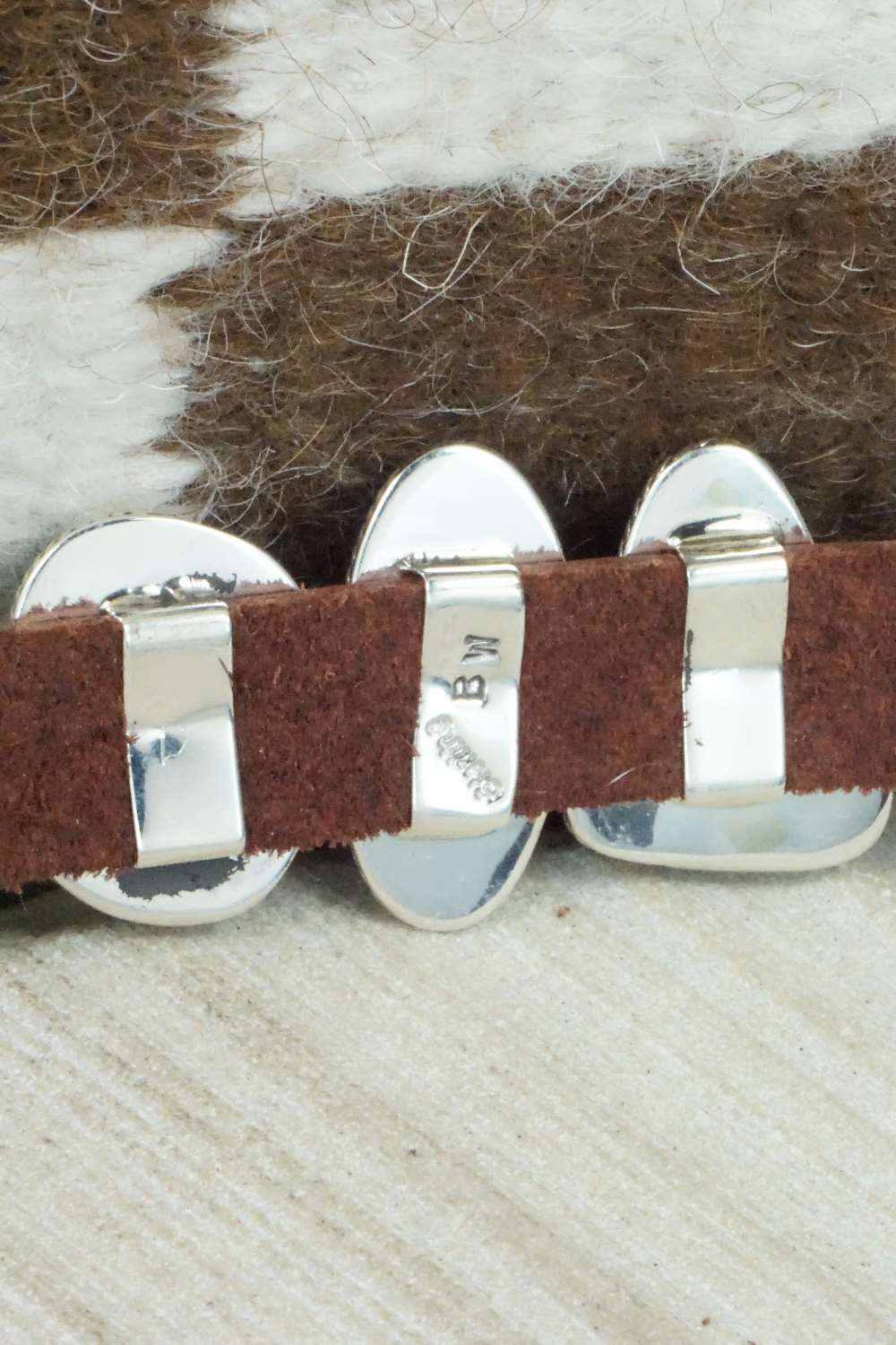 Multi Stone & Sterling Silver Leather Bracelet - Bonnie Willie