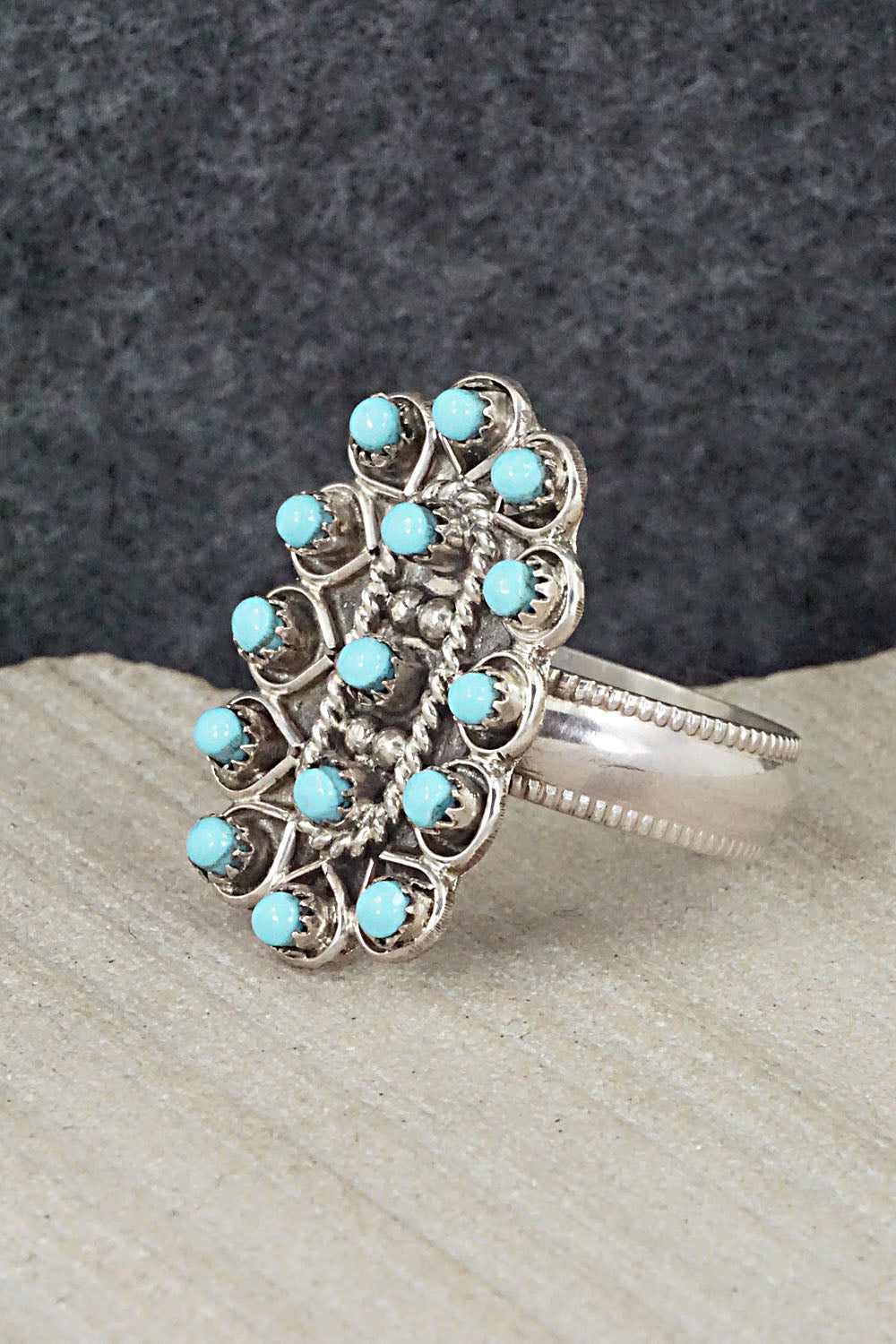 Turquoise & Sterling Silver Ring - Wayne Johnson - Size 9.25