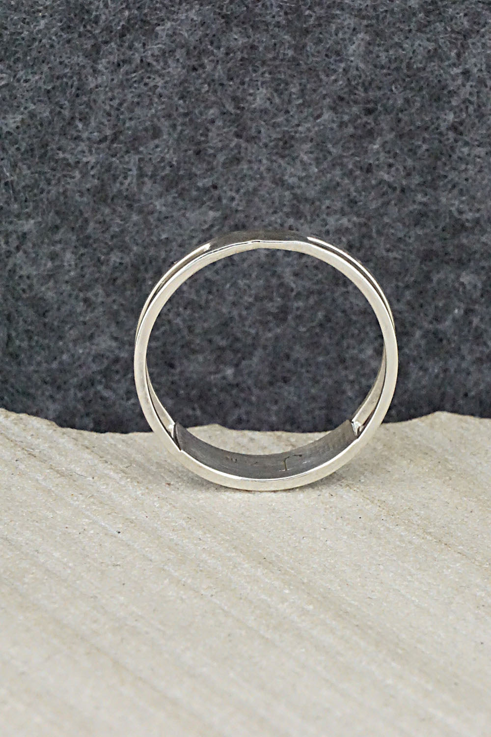Turquoise & Sterling Silver Inlay Ring - Joann Peina - Size 8
