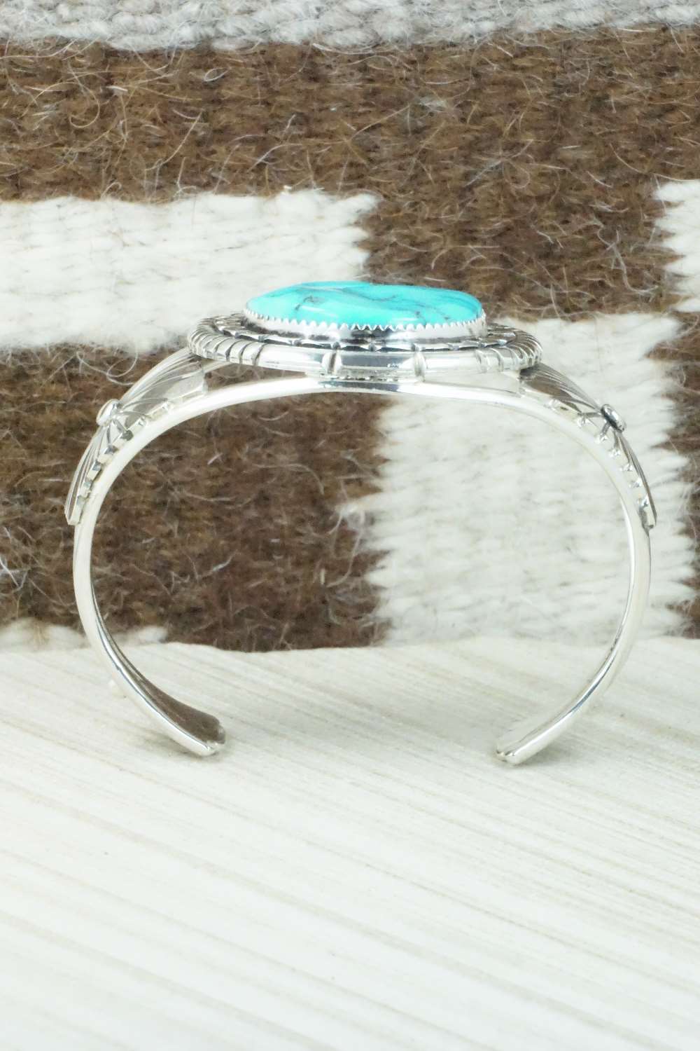Turquoise & Sterling Silver Bracelet - Eddie Chaco