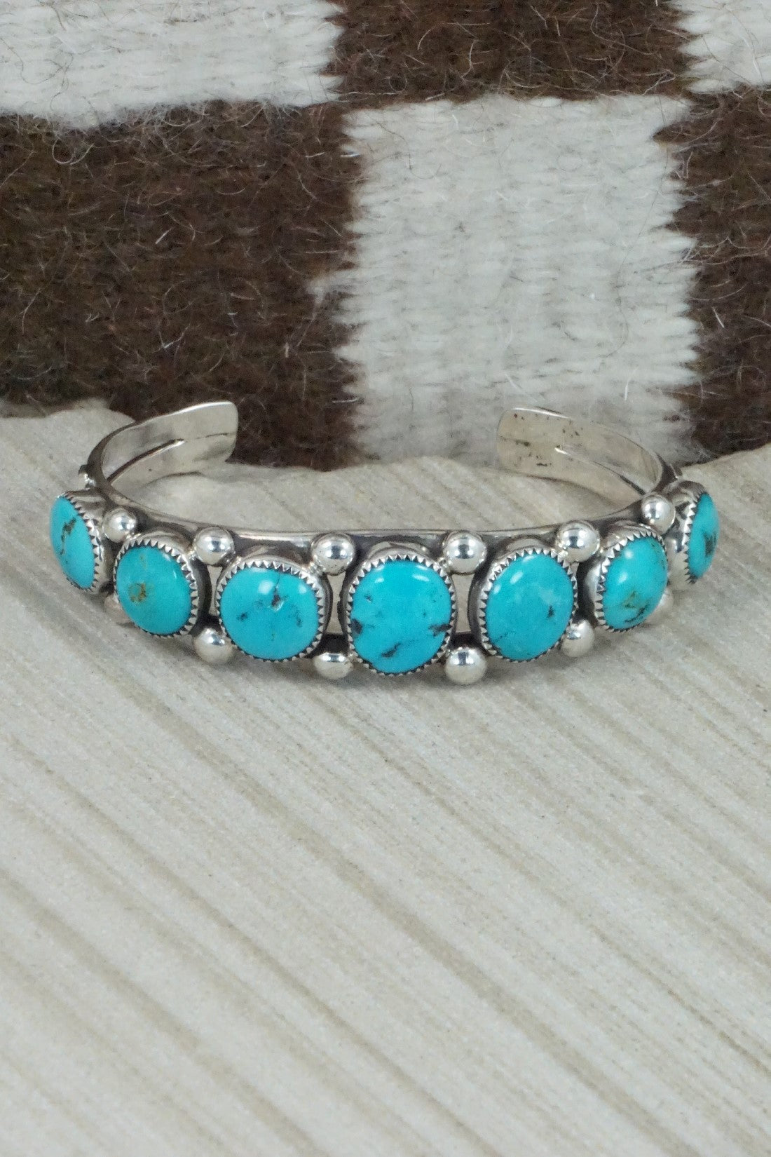 Turquoise & Sterling Silver Bracelet - Priscilla Reeder