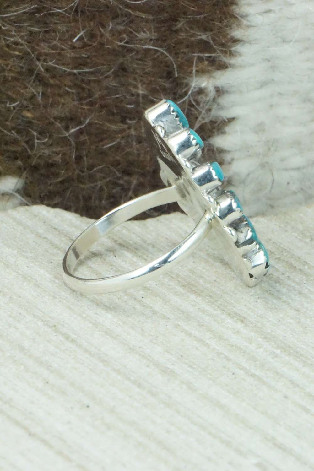 Turquoise & Sterling Silver Ring - Mary Chavez - Size 8