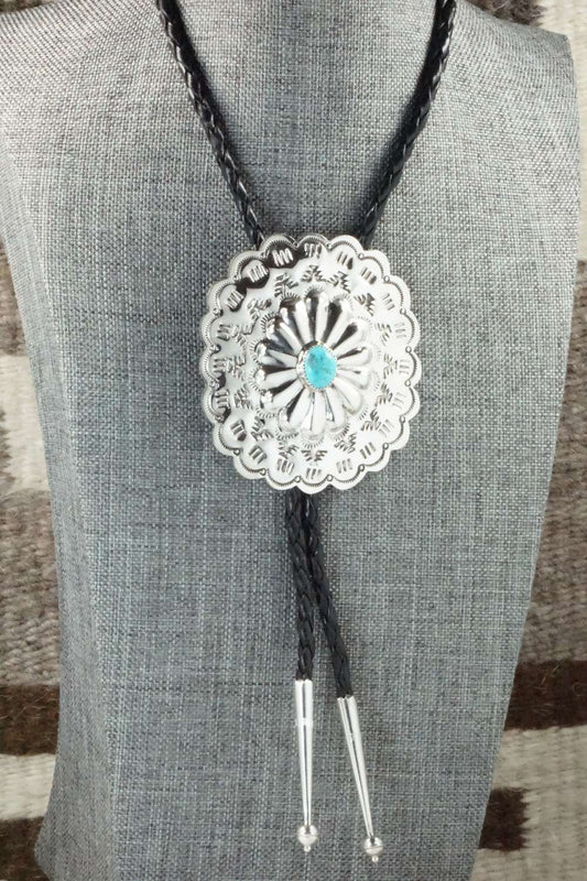 Turquoise & Sterling Silver Bolo Tie - Dale Morgan