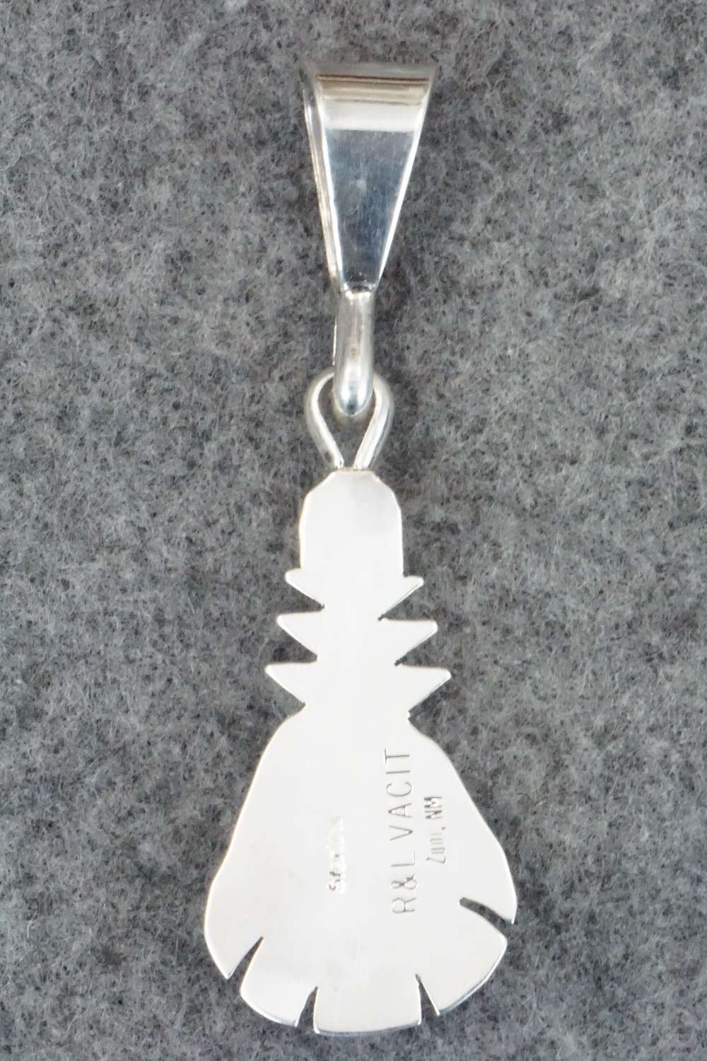 Multi Stone & Sterling Silver Inlay Pendant - Ricky Vacit