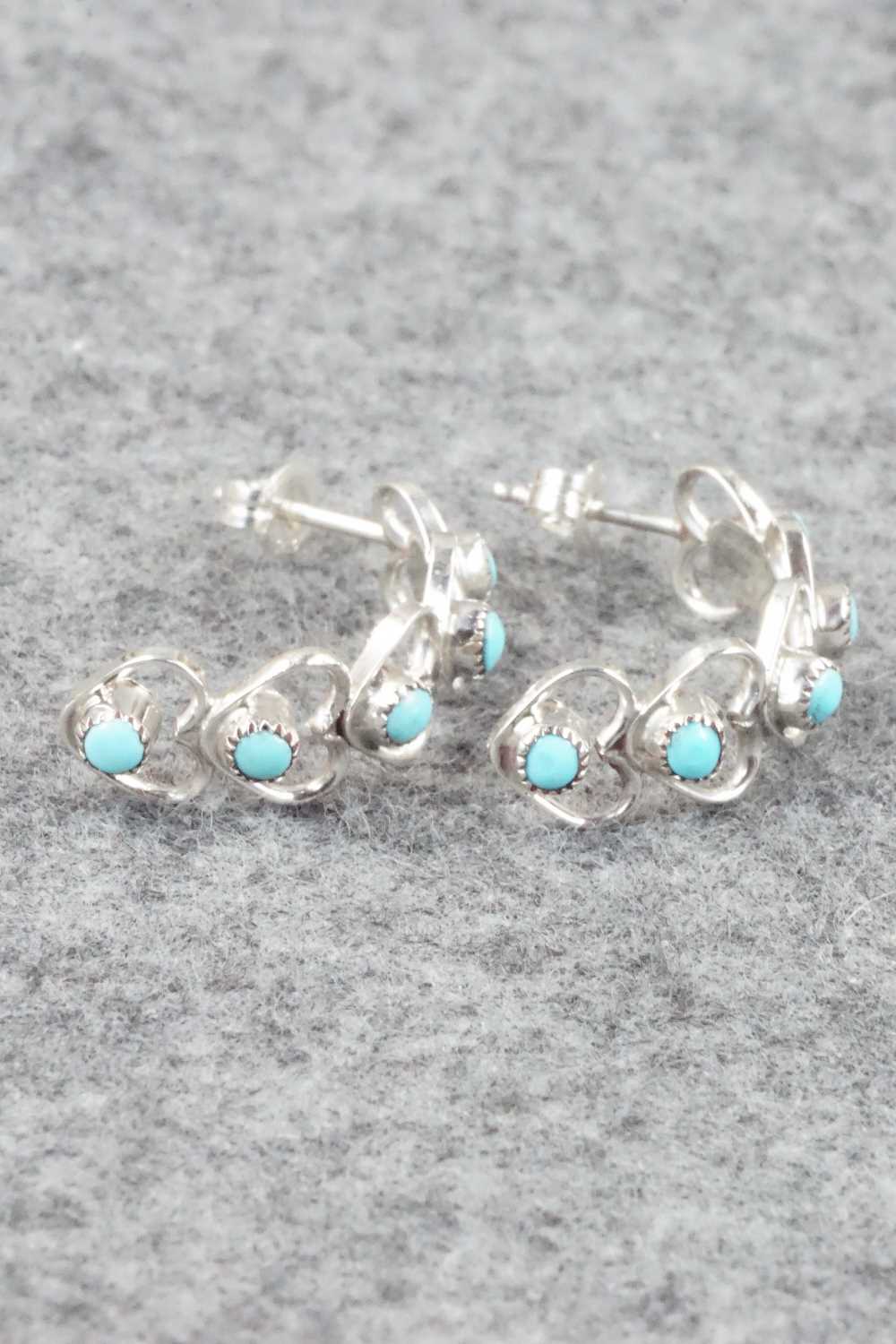 Turquoise & Sterling Silver Earrings - Zuni