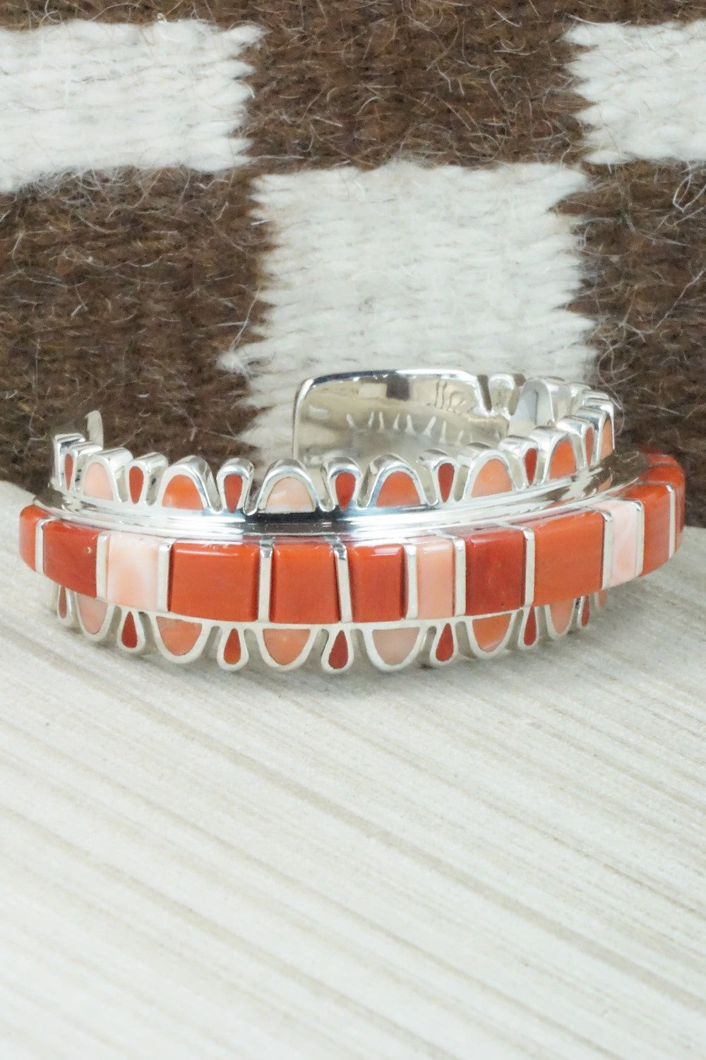 Coral & Sterling Silver Bracelet - Vernon Haskie