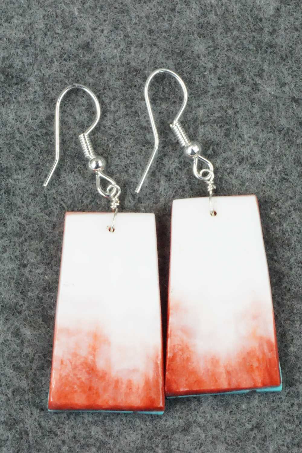 Spiny Oyster, Turquoise & Sterling Silver Earrings - Santo Domingo