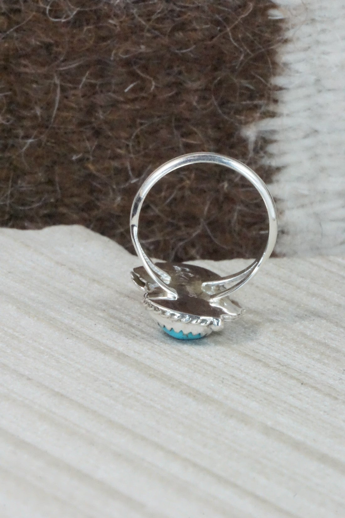 Turquoise & Sterling Silver Ring - William Begay - Size 6.5