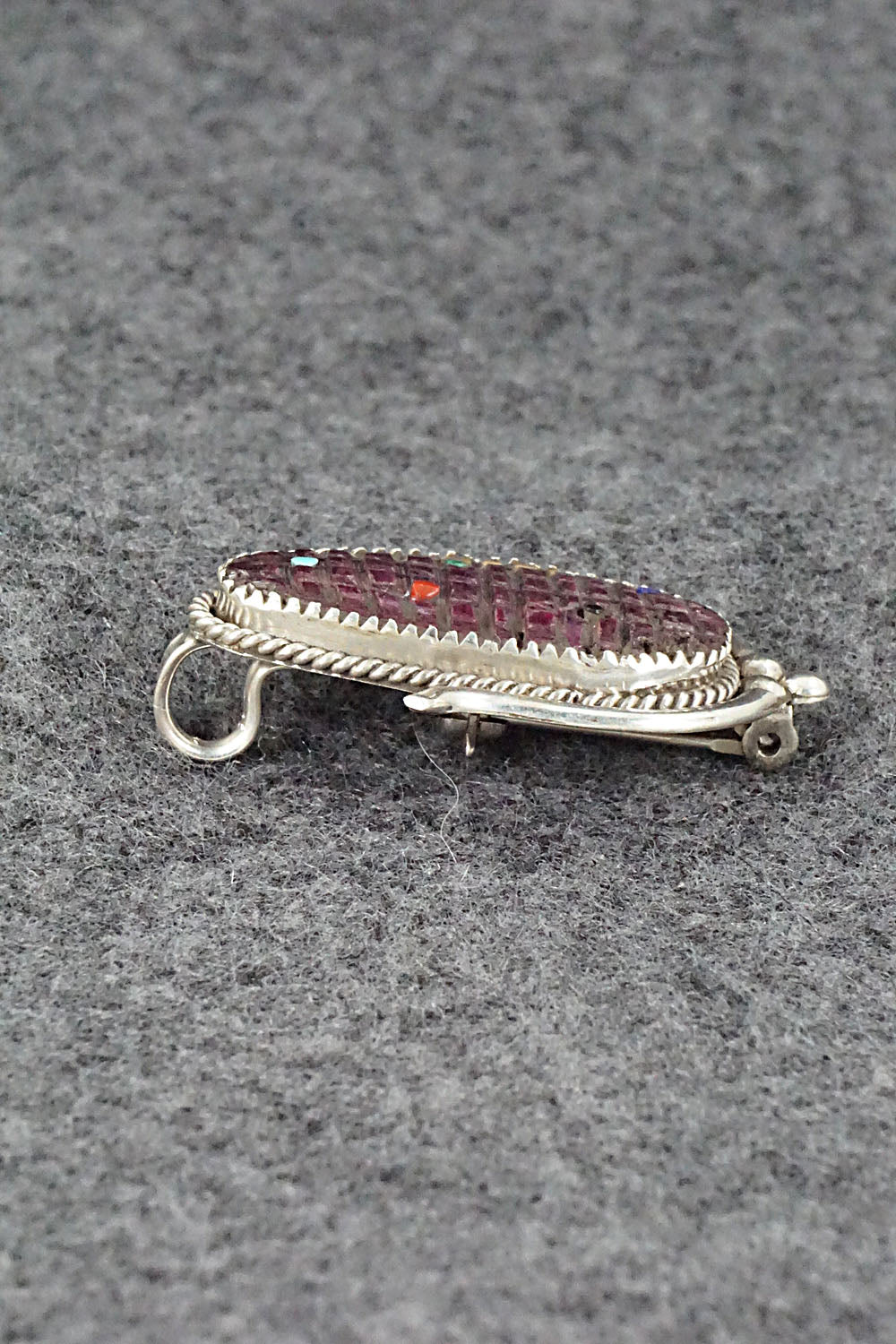 Spiny Oyster & Sterling Silver Pendant/Pin - Tracy Bowekity