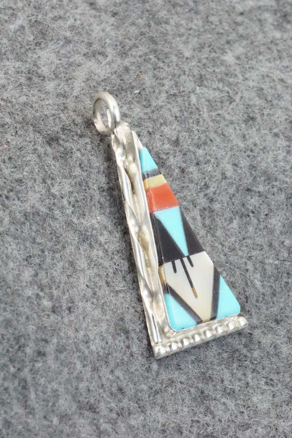 Multi Stone and Sterling Silver Inlay Pendant - Carol Niiha