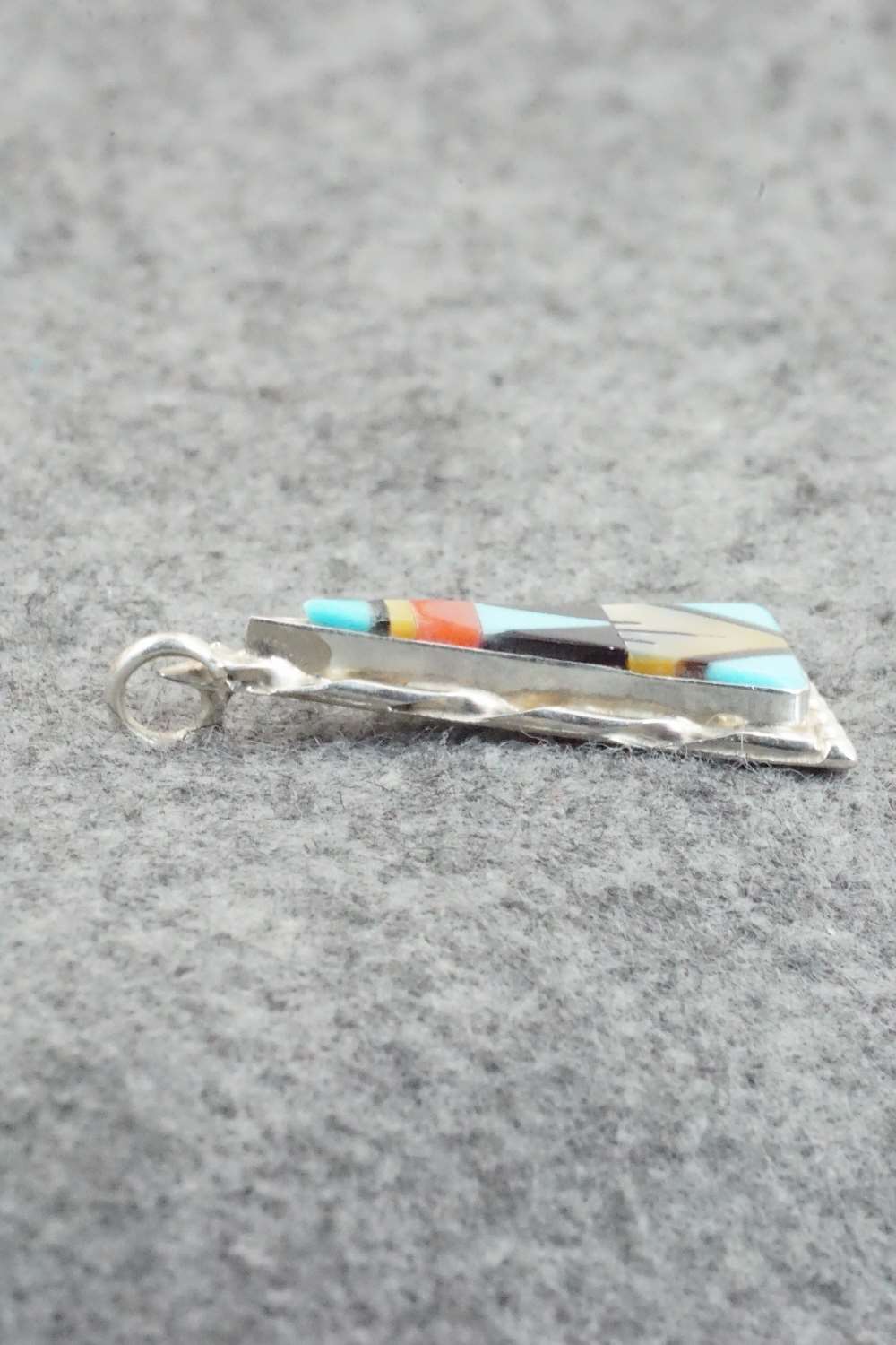 Multi Stone and Sterling Silver Inlay Pendant - Carol Niiha