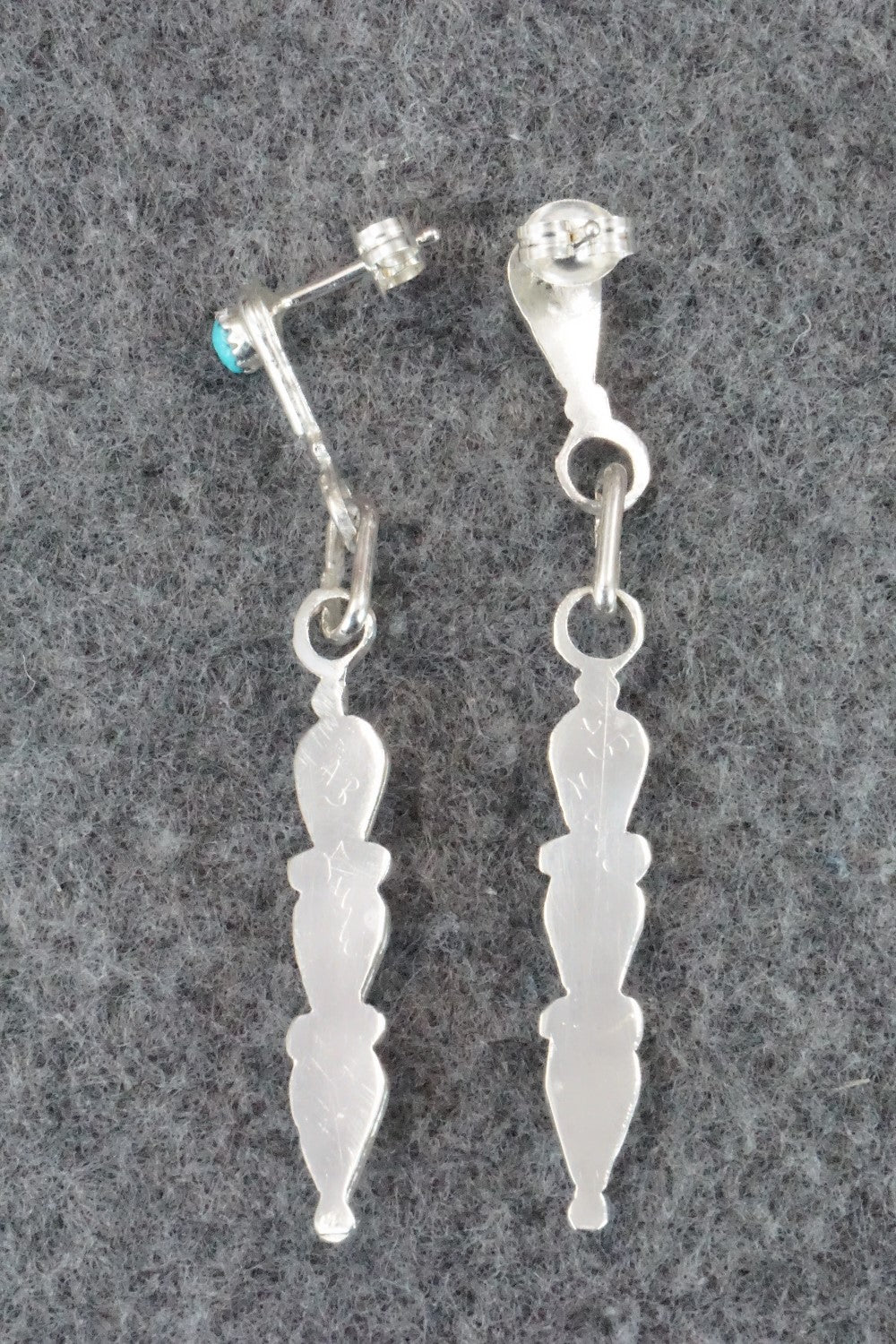 Turquoise & Sterling Silver Earrings - Ada Bowannie
