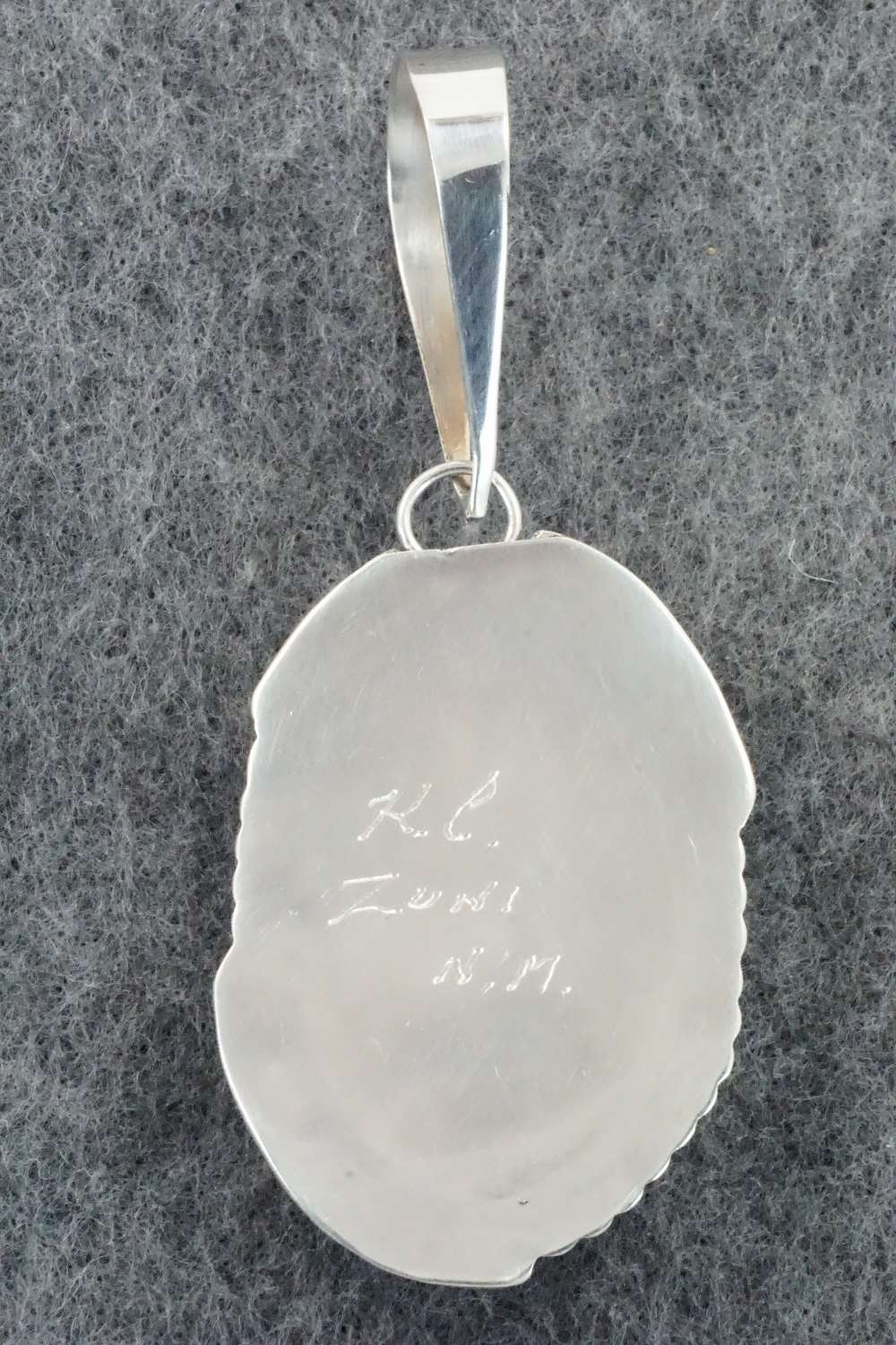 White Buffalo & Sterling Silver Pendant - Kenny Calavaza