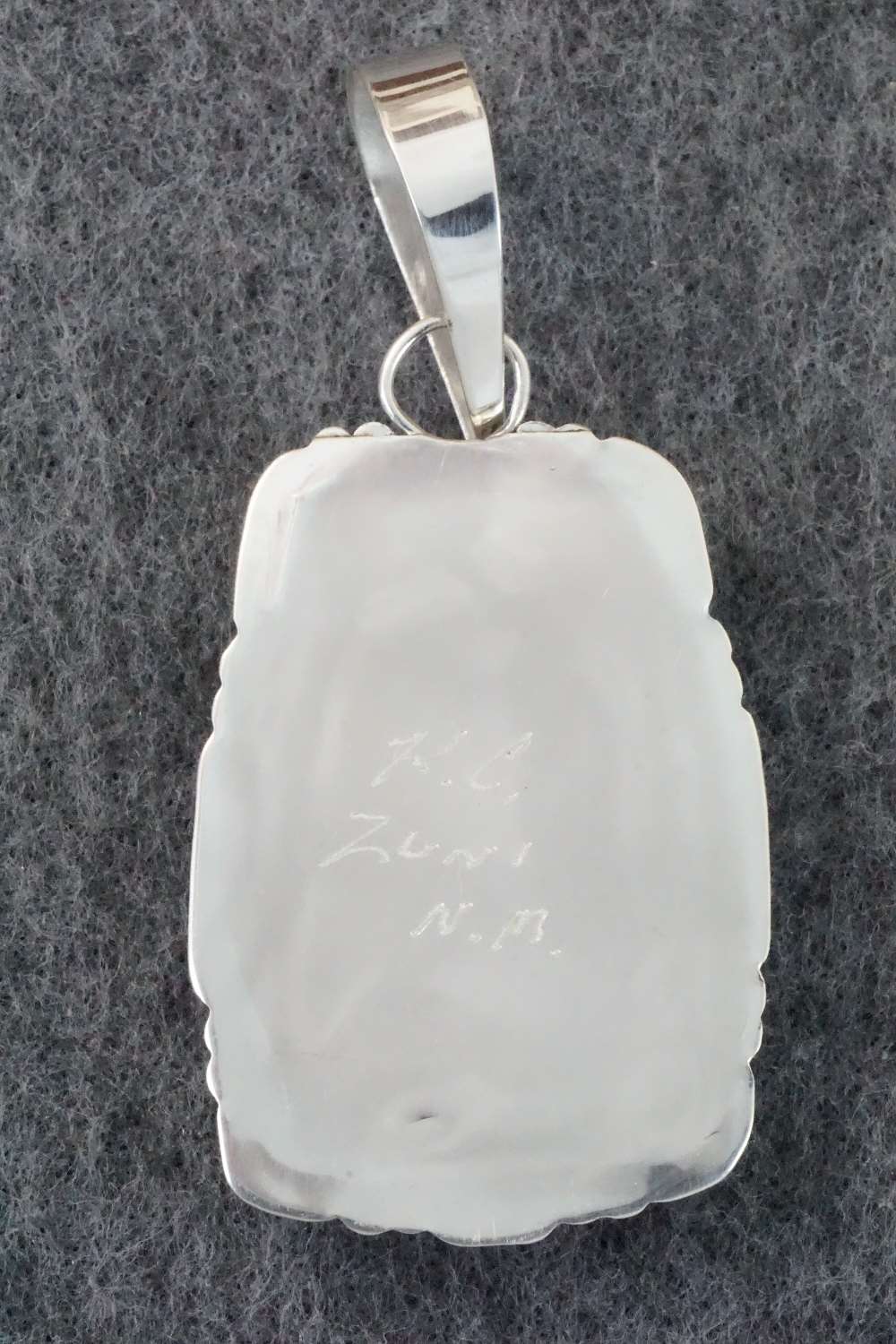 White Buffalo & Sterling Silver Pendant - Kenny Calavaza