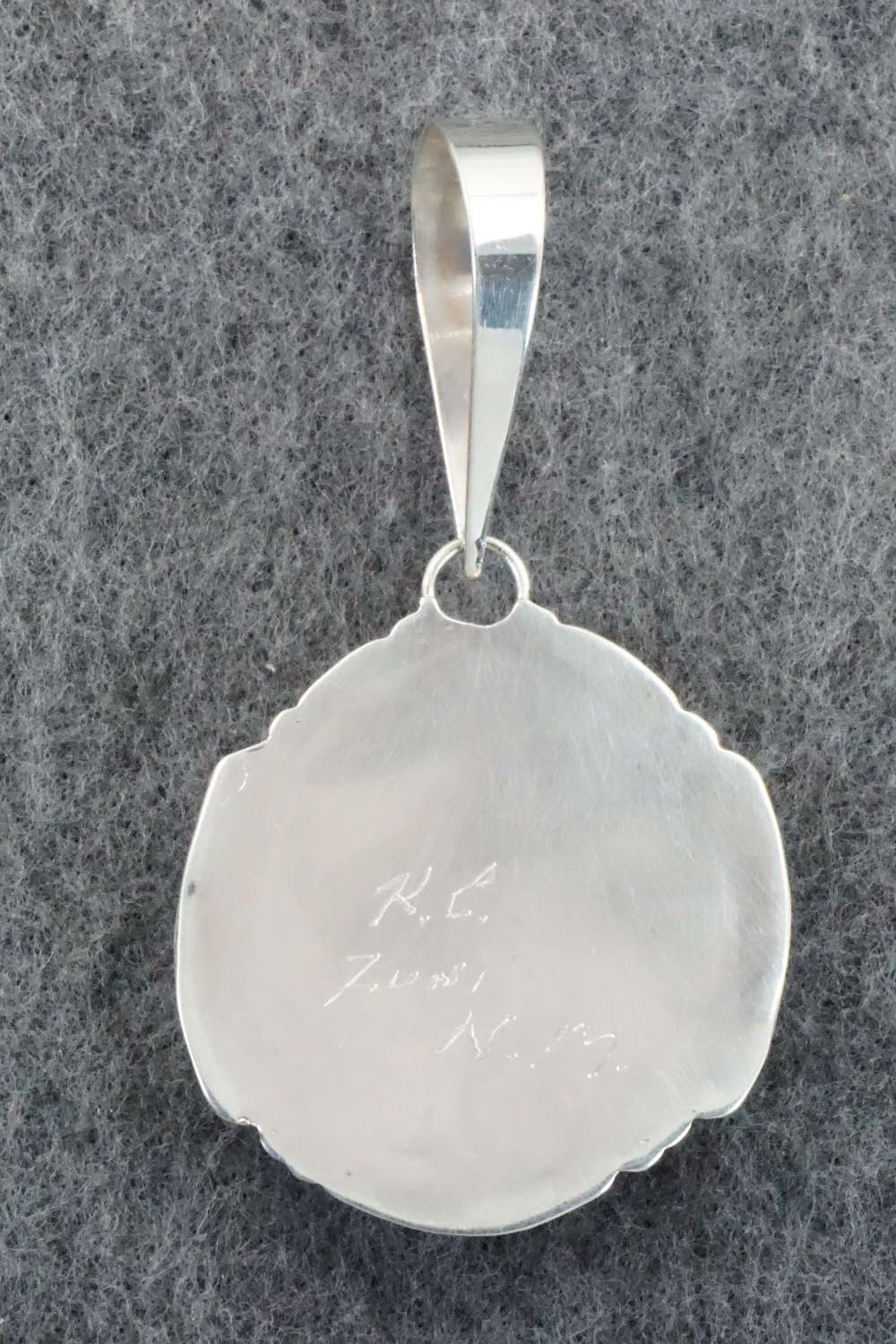 White Buffalo & Sterling Silver Pendant - Kenny Calavaza