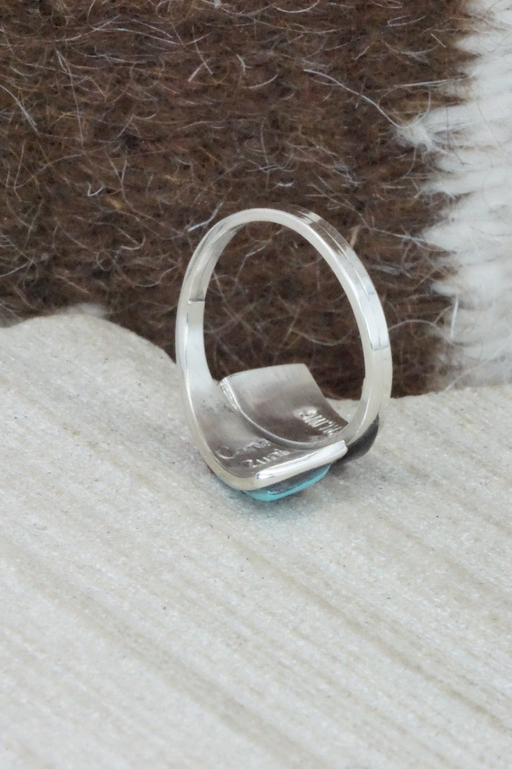 Multi Stone & Sterling Silver Ring - Cena Zuni - Size 6.75