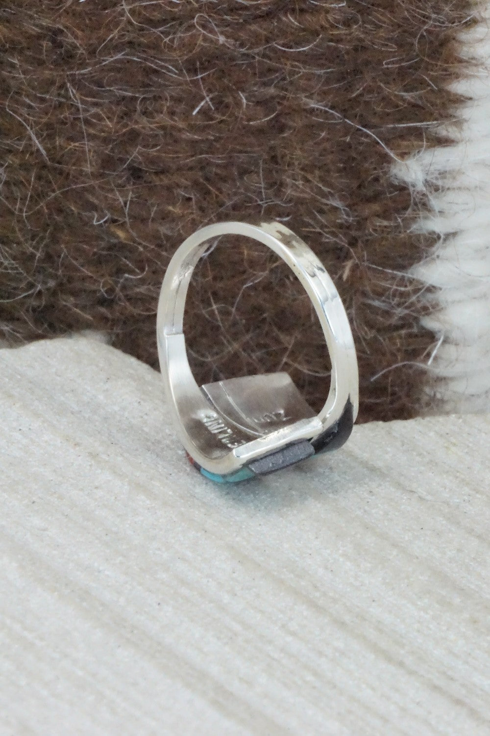 Multi Stone & Sterling Silver Ring - Cena Zuni - Size 6