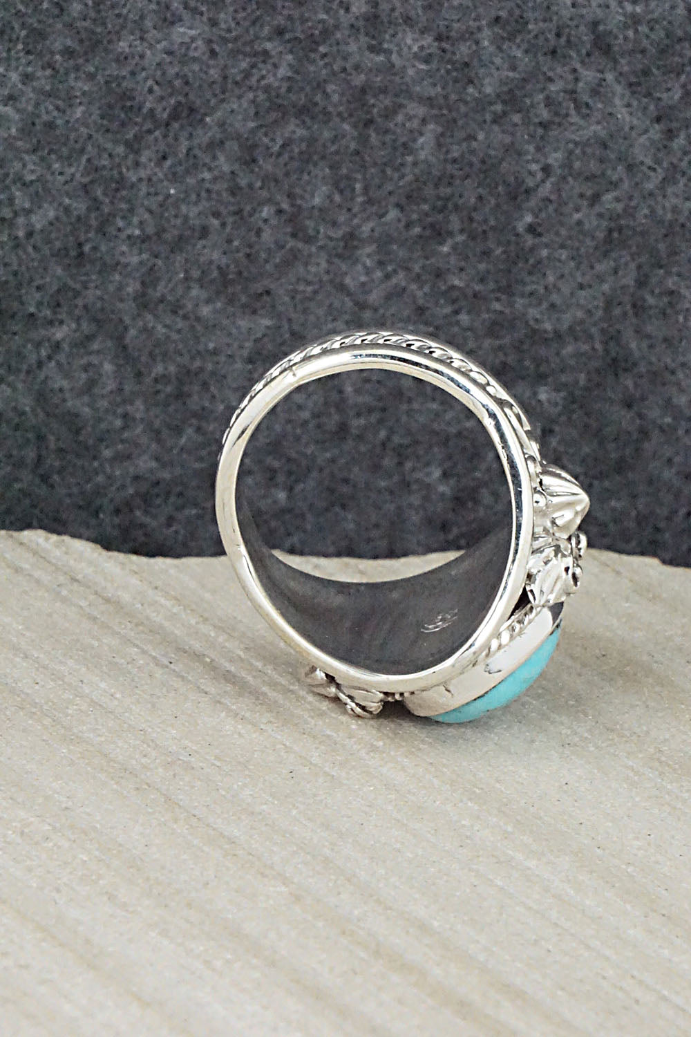Turquoise & Sterling Silver Ring - Bobby Platero - Size 10