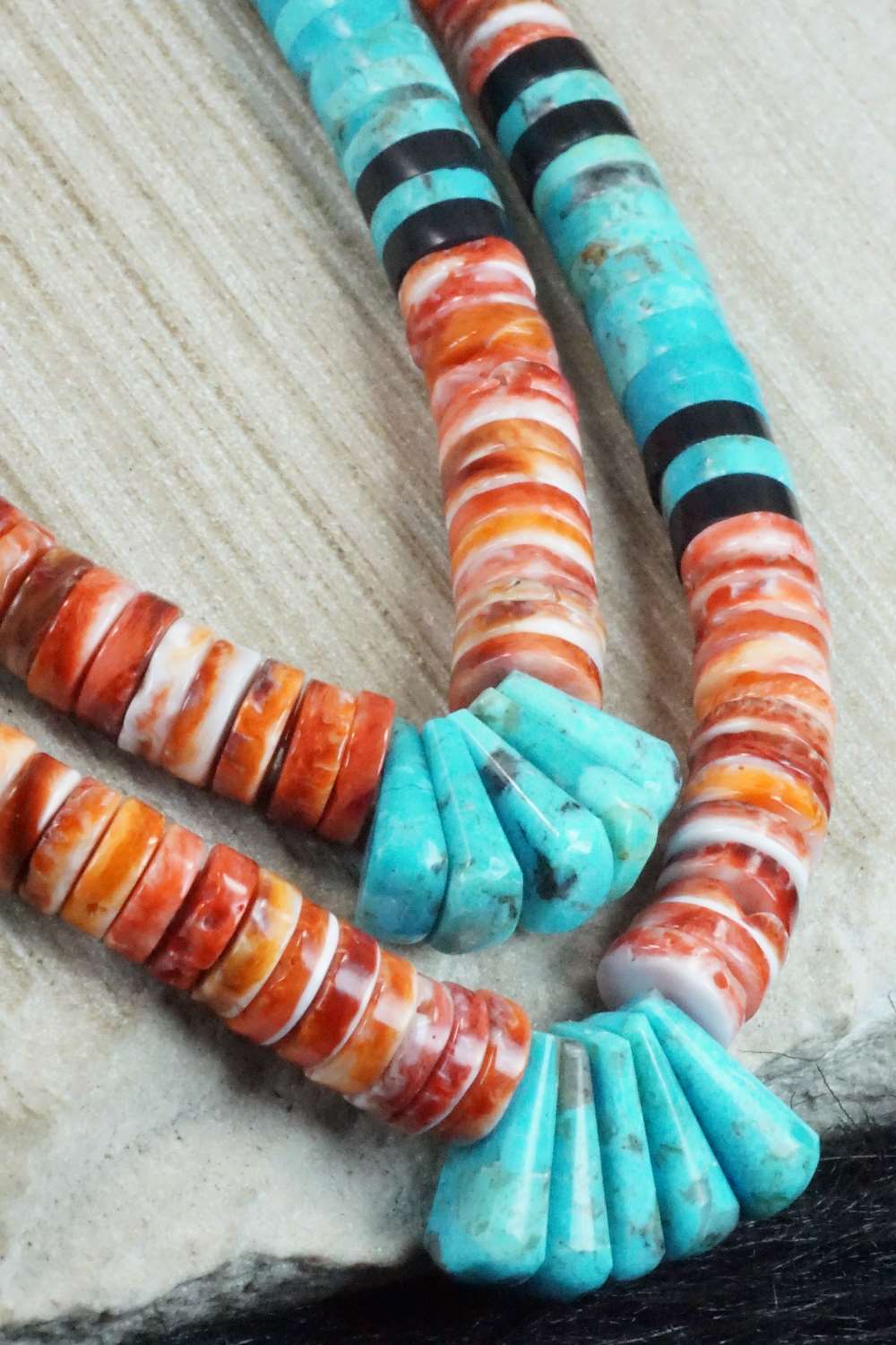 Turquoise & Spiny Oyster Necklace - Lupe Lovato