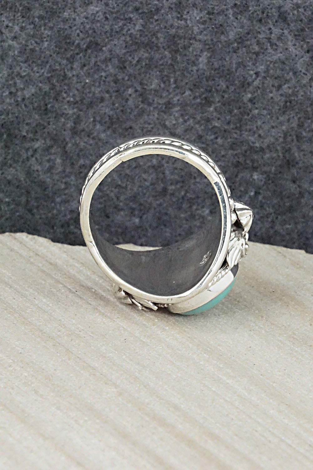 Turquoise & Sterling Silver Ring - Bobby Platero - Size 11