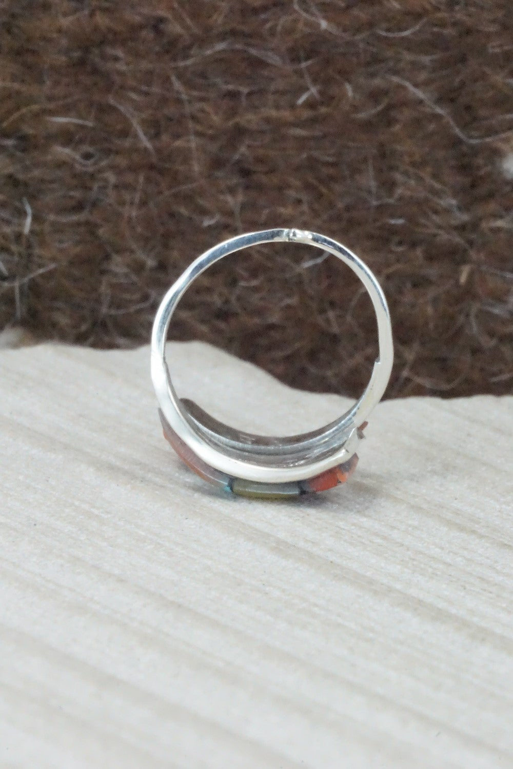 Multi Stone & Sterling Silver Ring - Cena Zuni - Size 4.75