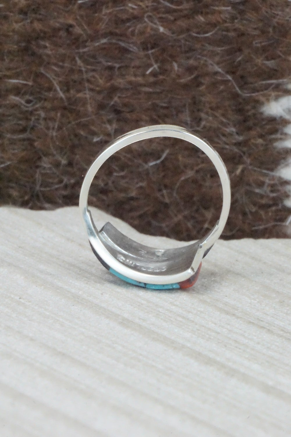Multi Stone & Sterling Silver Ring - Cena Zuni - Size 7