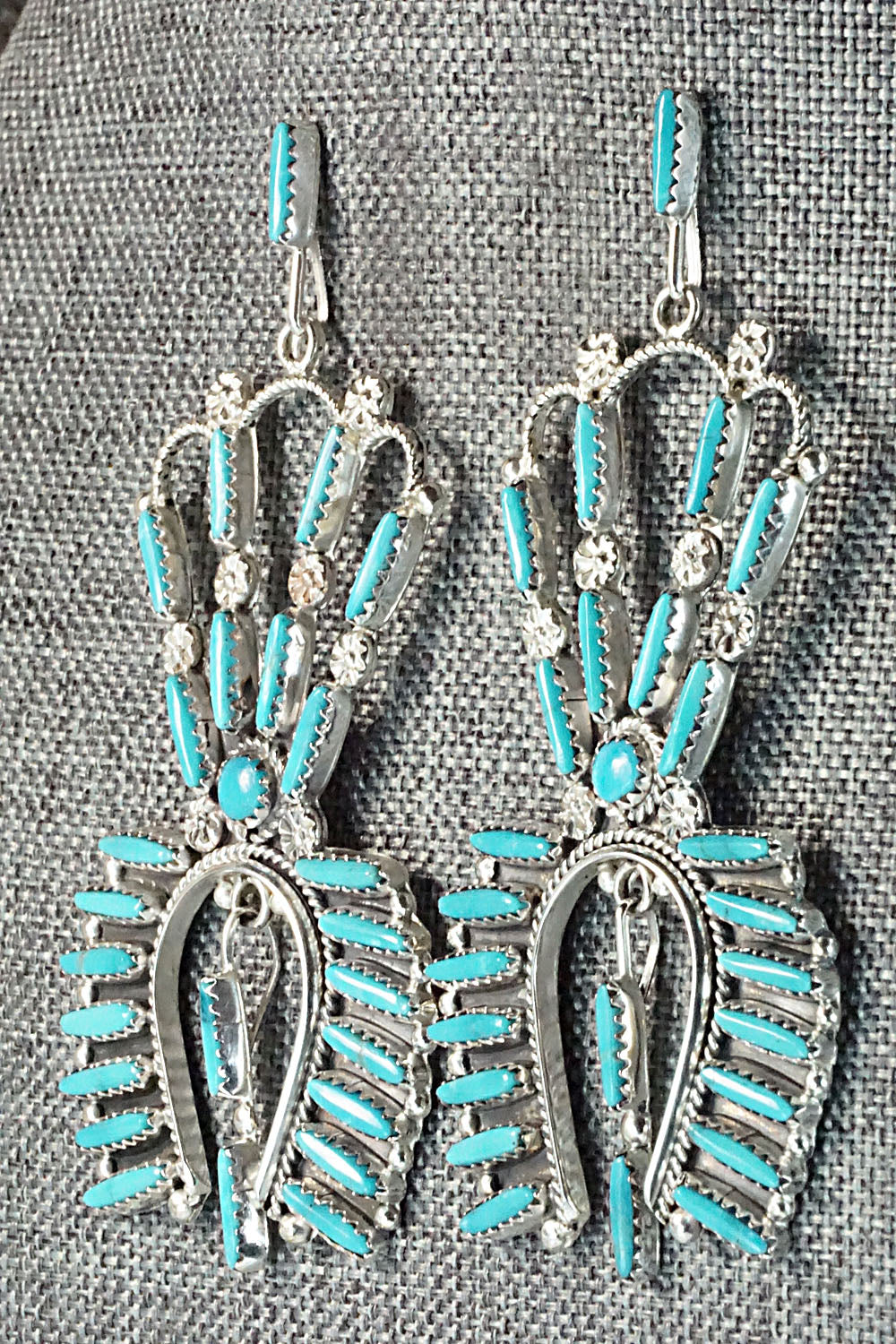 Turquoise & Sterling Silver Earrings - Claudine Penketewa