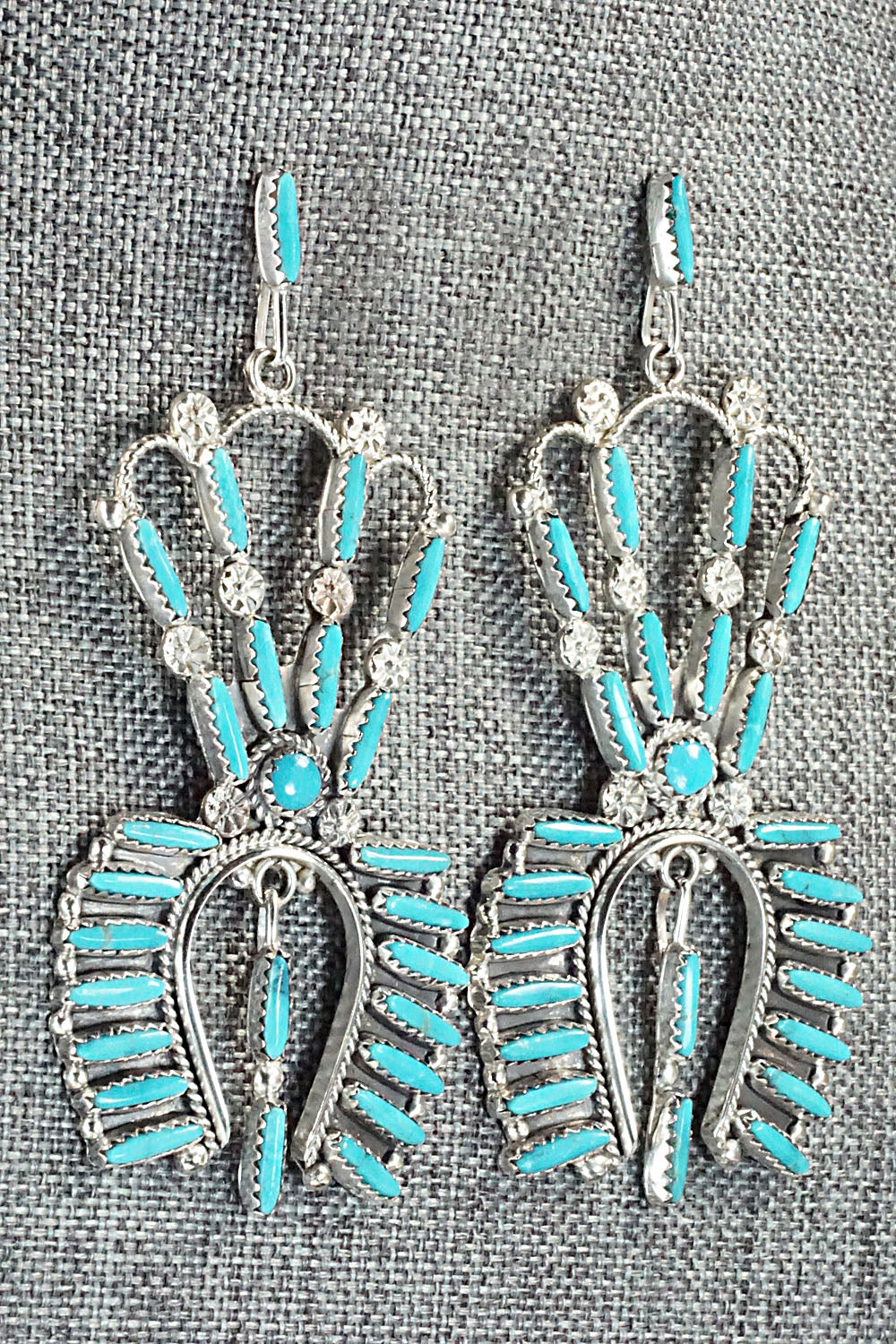 Turquoise & Sterling Silver Earrings - Claudine Penketewa