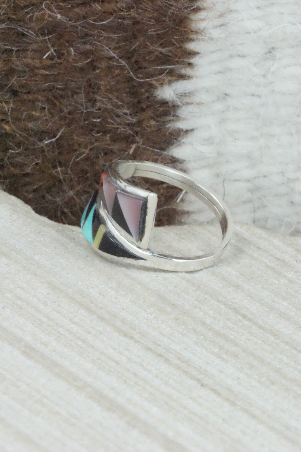 Multi Stone & Sterling Silver Ring - Cena Zuni - Size 7
