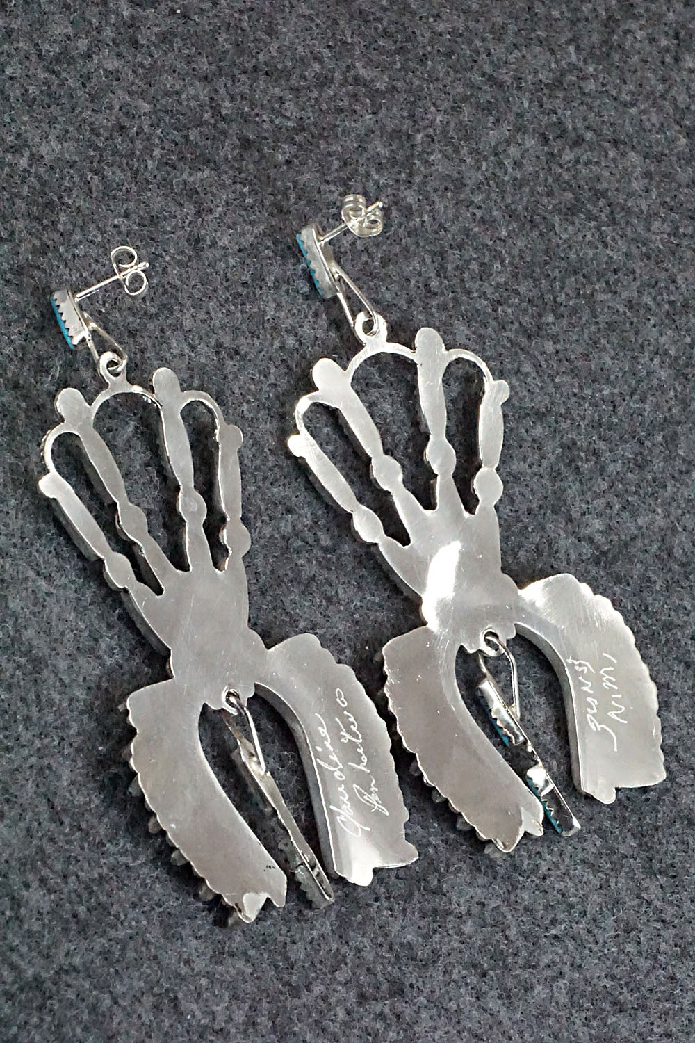 Turquoise & Sterling Silver Earrings - Claudine Penketewa