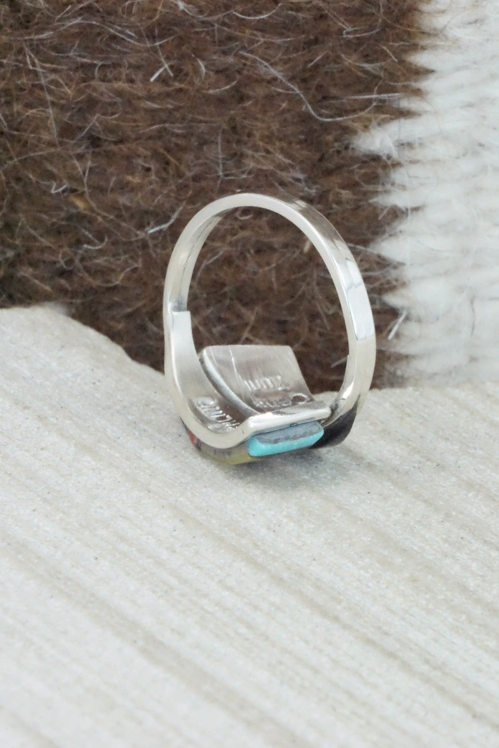 Multi Stone & Sterling Silver Ring - Cena Zuni - Size 6.5