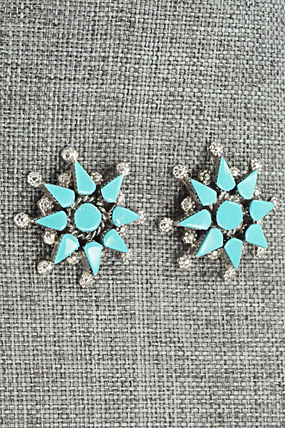 Turquoise & Sterling Silver Earrings - Merlinda Chavez