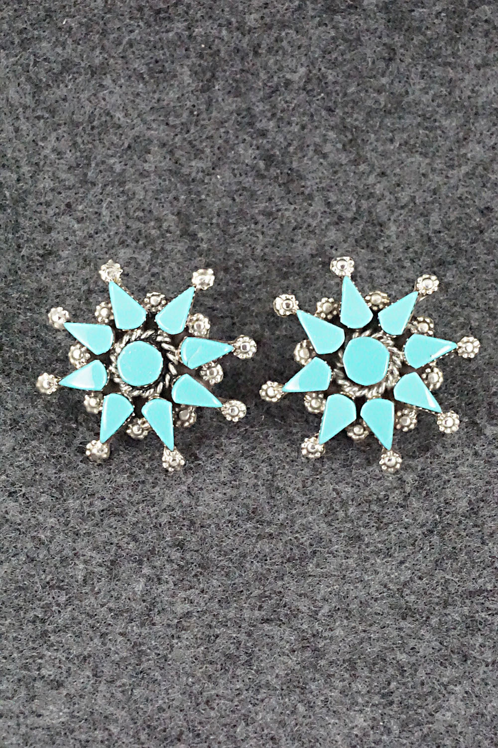Turquoise & Sterling Silver Earrings - Merlinda Chavez