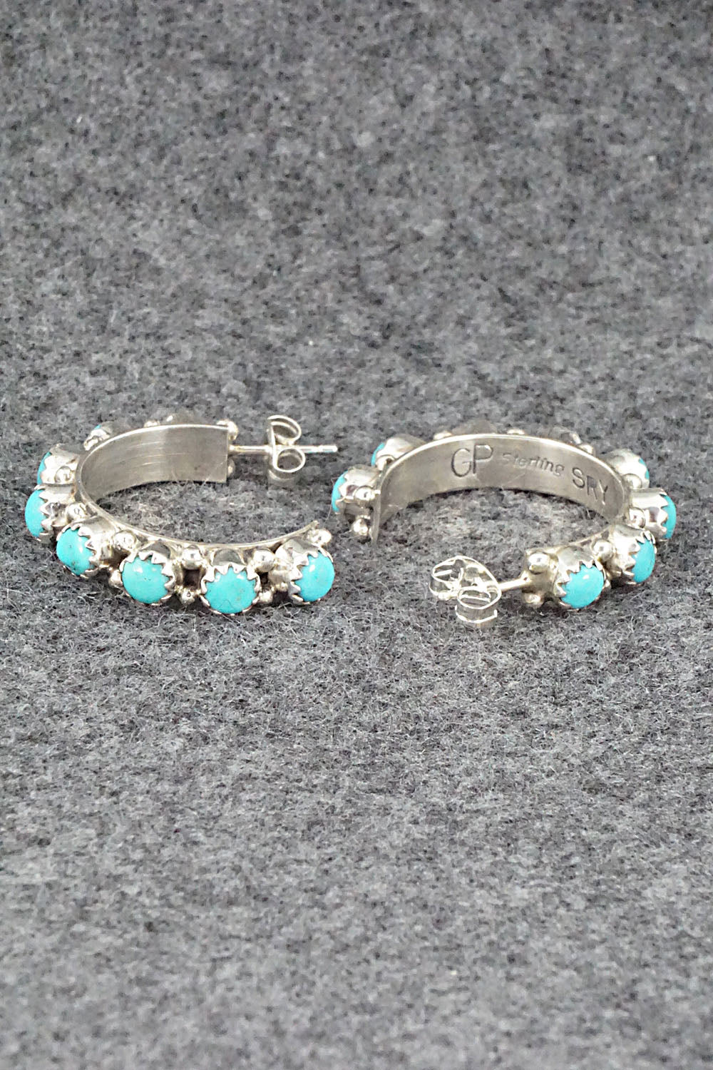 Turquoise & Sterling Silver Earrings - Gaynell Parker