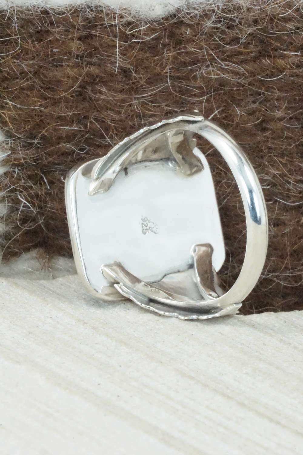 Onyx and Sterling Silver Ring - Jeanette Saunders - Size 12.75