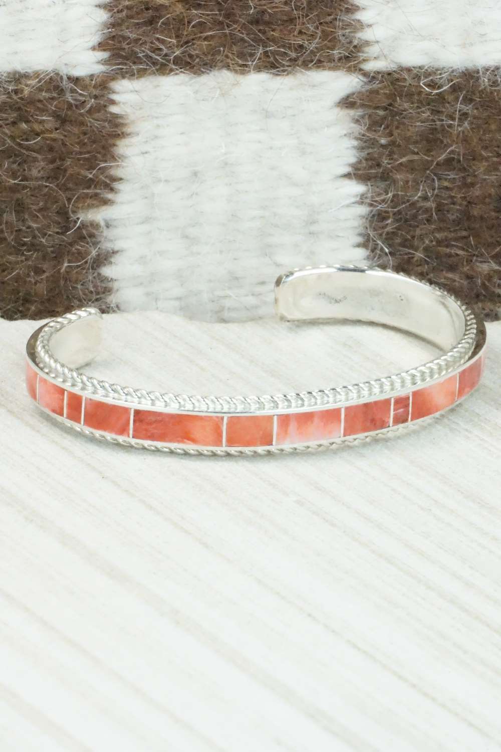 Spiny Oyster & Sterling Silver Bracelet - Ricky Booqua