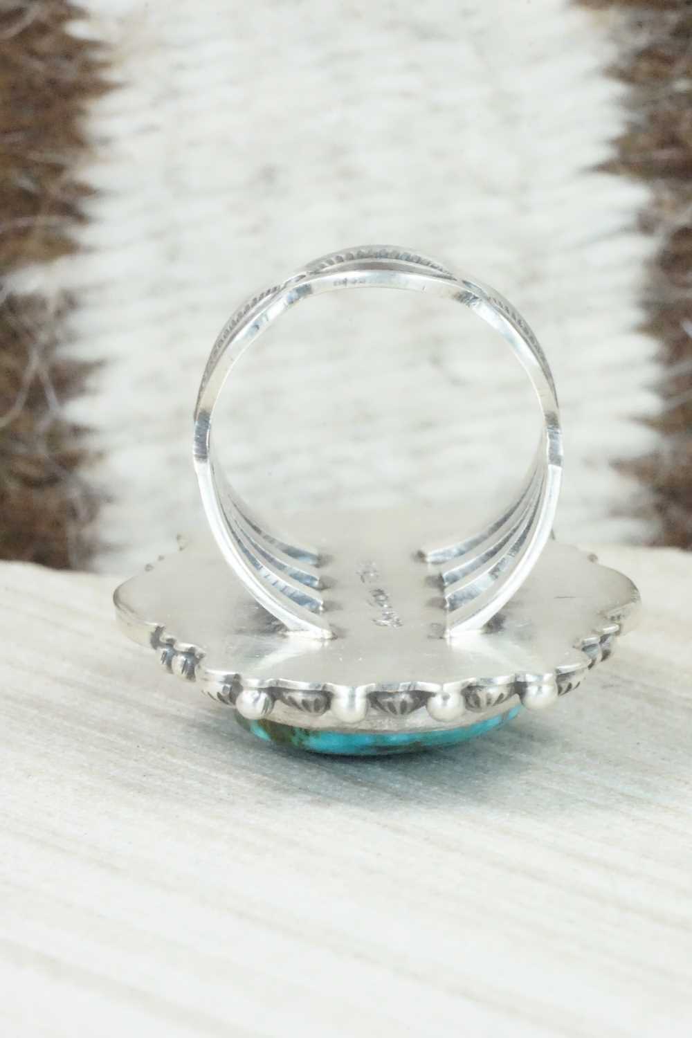 Turquoise & Sterling Silver Ring - Tom Lewis - Size 9.75
