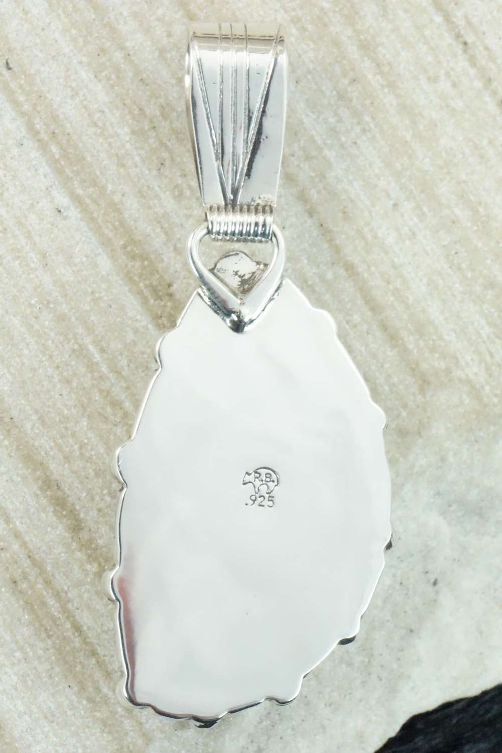 White Buffalo & Sterling Silver Pendant - Monica Smith