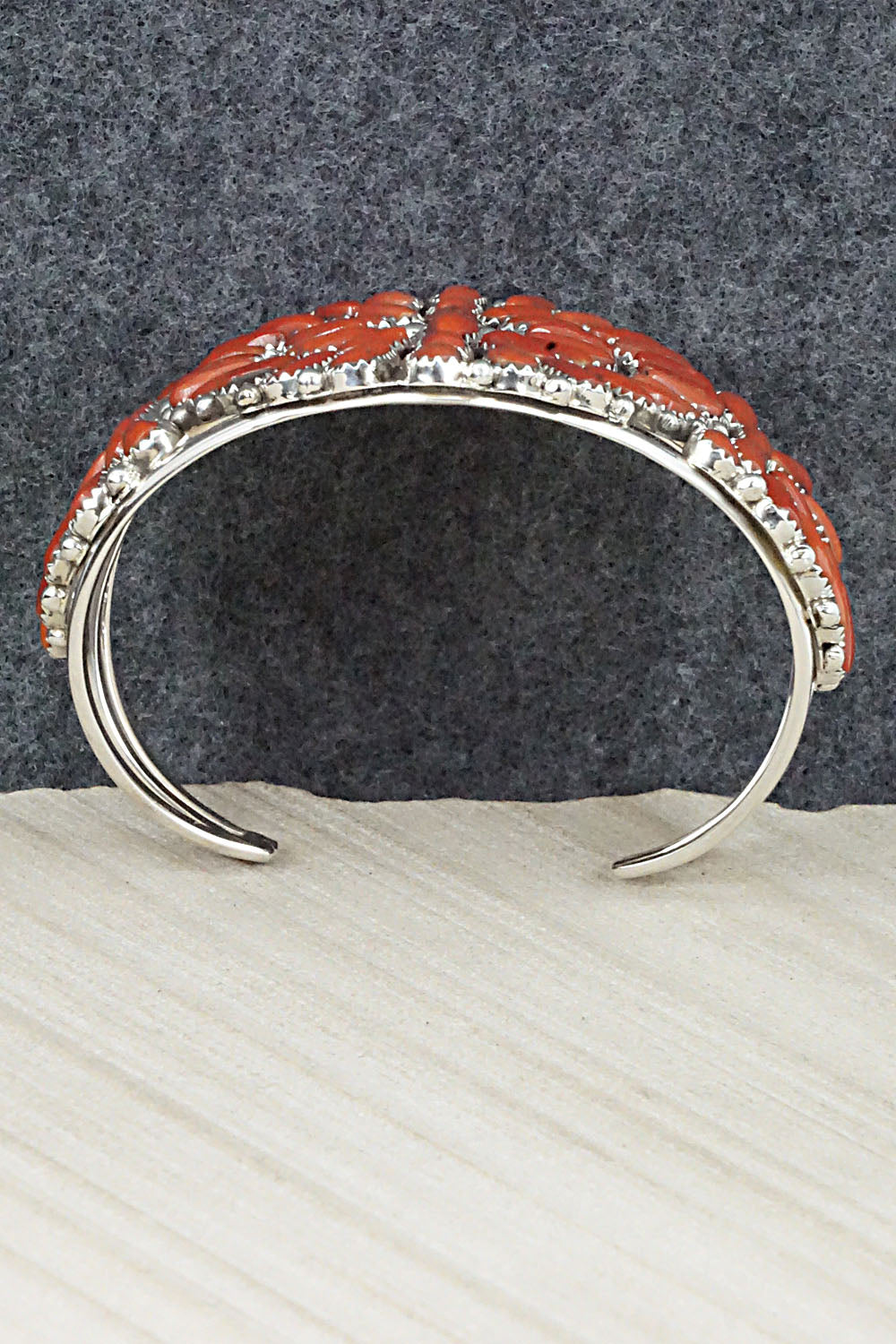 Coral and Sterling Silver Bracelet - Justina Wilson