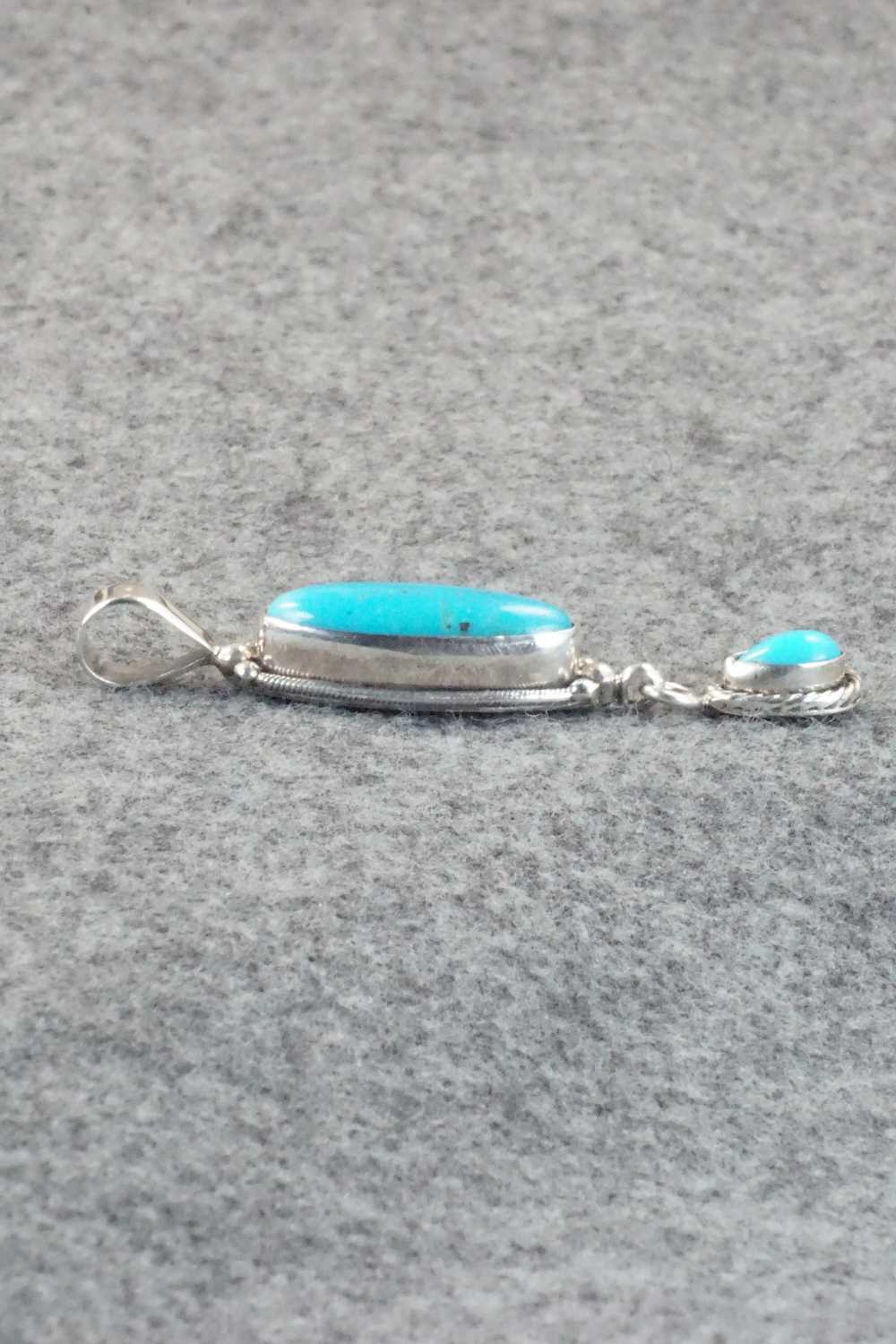 Turquoise & Sterling Silver Pendant - Circle J. W.