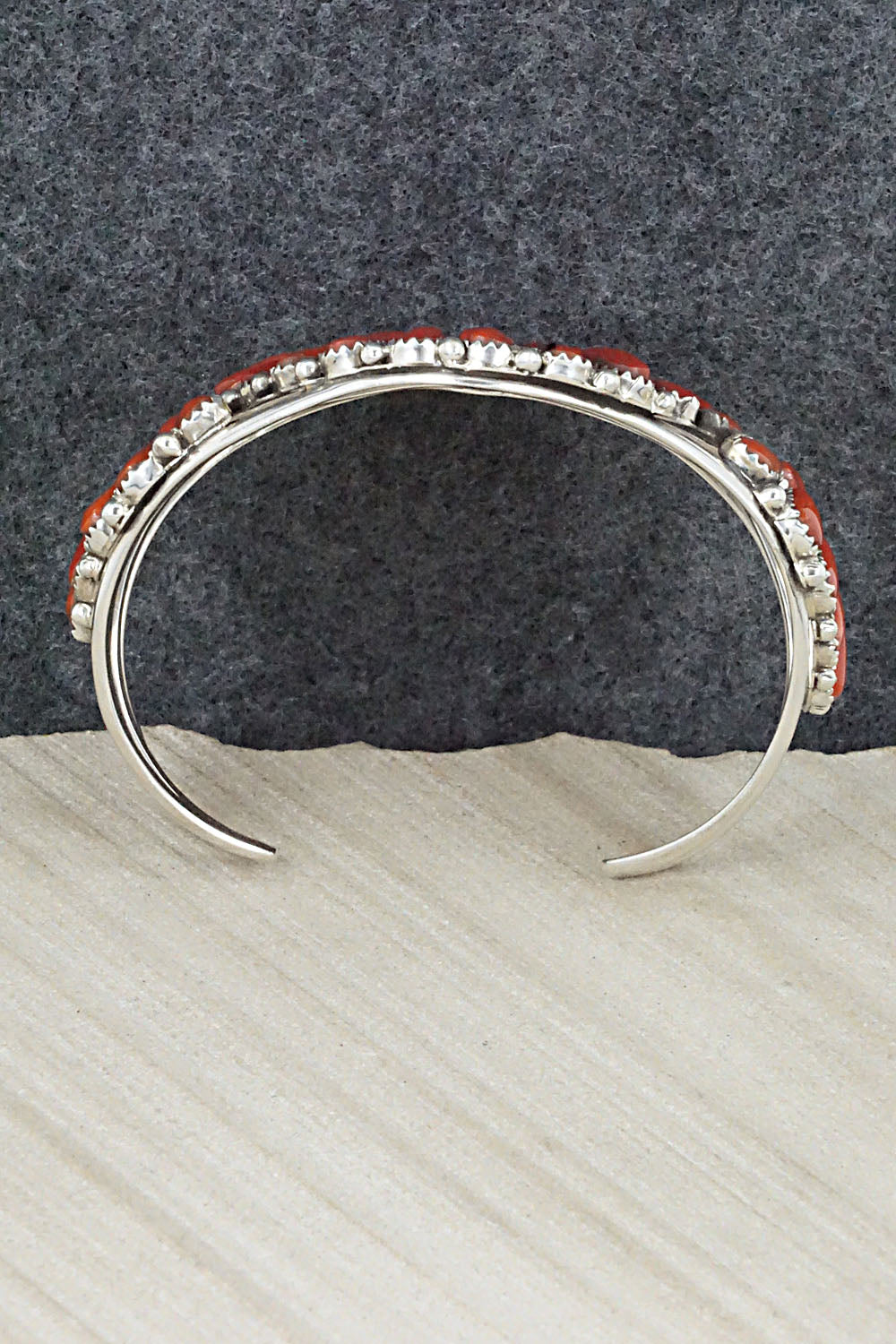 Coral and Sterling Silver Bracelet - Justina Wilson