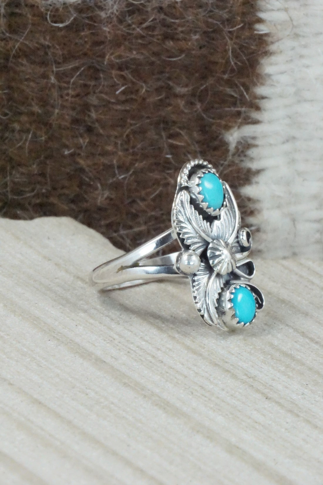 Turquoise & Sterling Silver Ring - Alice Rose Saunders - Size 9