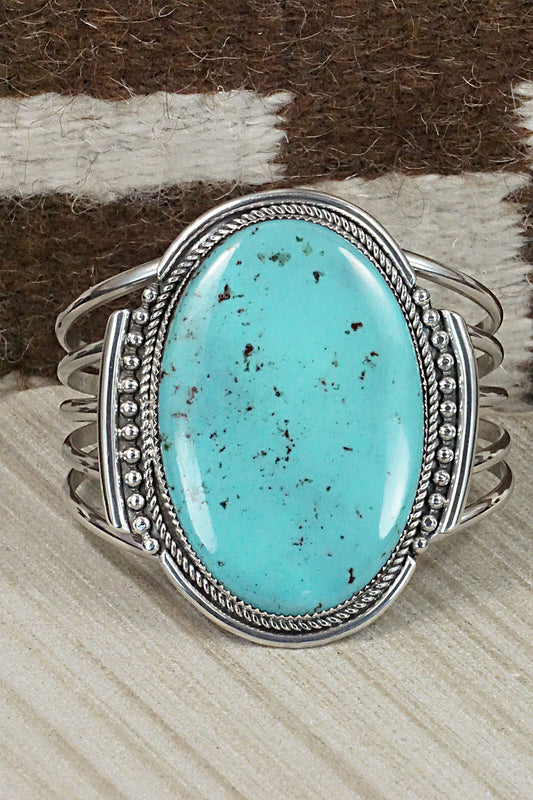 Turquoise & Sterling Silver Bracelet - Kenny Calavaza